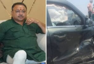तेज रफ्तार वाहन ने मारी टक्कर, विधायक अनंत प्रताप देव बाल-बाल बचे