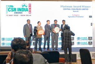 सीसीएल को ‘ग्रीनटेक CSR इंडिया प्लेटिनम अवार्ड’ से सम्मानित किया गया