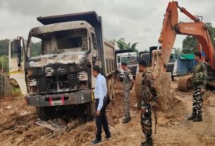 बाईपास निर्माण स्थल पर अपराधियों ने की फायर‍िंग, गार्ड को लगी गोली; दो हाइवा फूंके