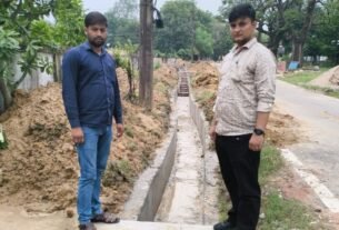 मानकों की अनदेखी पर संवेदक पर गिरी गाज, दोबारा बनाना पड़ा 100 फीट नाली