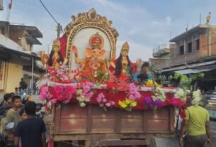 बिशुनपुरा में गणेश पूजा महोत्सव का समापन, भक्तिमय माहौल में निकला विसर्जन जुलूस